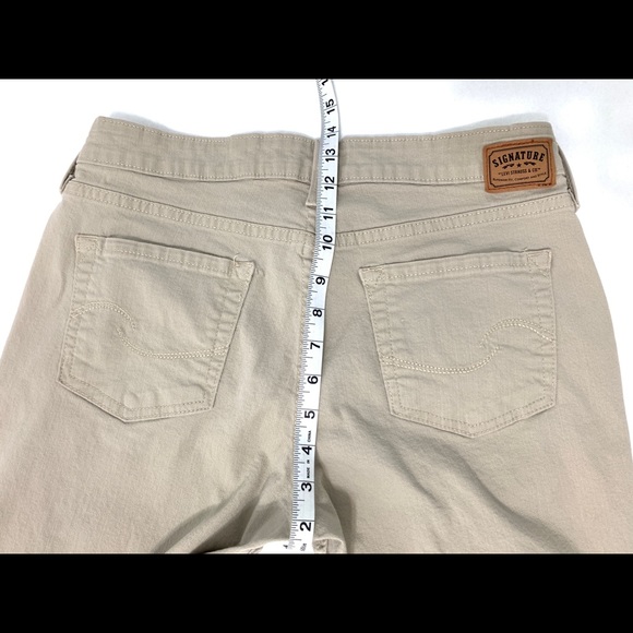 Women’s Levi’s Khaki Jeans Size Misses 10 Long Levi’s Signature Low Rise Bootcut - Picture 7 of 9